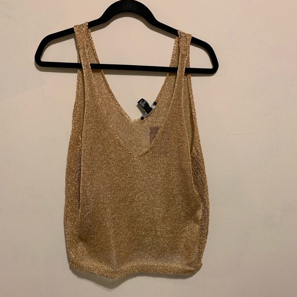 Forever 21 Rose gold sweater sheer sleeveless top